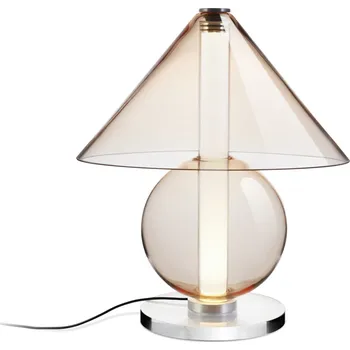 Lampička Marset Fragile, designová stolní lampa LED 3,6W 2200K z ambrového skla se stmívačem, výška 35cm