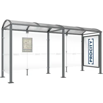 Městské kolo Autobusová zastávka klenutá s informační vitrínou a bočnicí 5000 mm + doprava zdarma