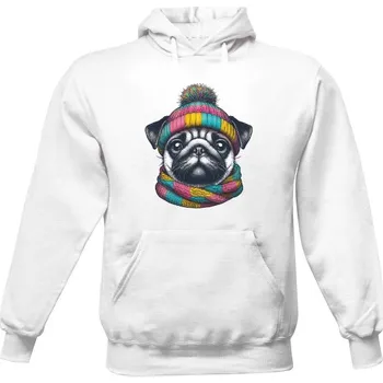 Pánská mikina Pánská mikina s kapucí s potiskem Pánská mikina Mops kulich pánské