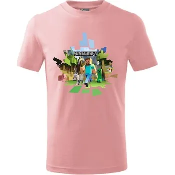 Chlapecké tričko ON-DESIGN Dětské tričko MINECRAFT 2 Velikost: 122 cm/6 let, Barva: růžová