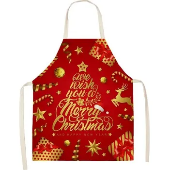 Kuchyňská zástěra Vánoční zástěra s kapsami | kuchyňská zástěra - 2WQ-46377-135,Rozměr pro dospělé 68 x 55 cm