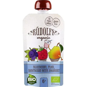Rudolfs BIO kapsička Borůvka, hruška, malina s jogurtem 110 g