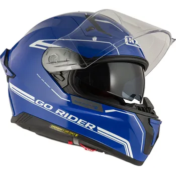 Helma na motorku Motocyklová integrální přilba NZI GO Rider Solid modrá Velikost: S