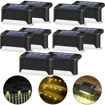 Venkovní osvětlení Sada 10ks LED solární venkovní světlo na schody, zídky nebo zábradlí, barva teplá bílá (UŠETŘÍTE! Výhodné balení solárních světel na schody)