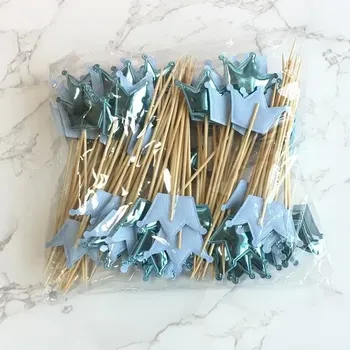 Party dekorace Dekorace na muffiny | ozdoba na dort 10 ks - HG. Zářivě modrá