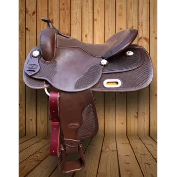 Jezdecké sedlo Westernové sedlo krátké West Coast Reiner Barva: tmavě hnědá, Posedlí: 17, Komora: QH