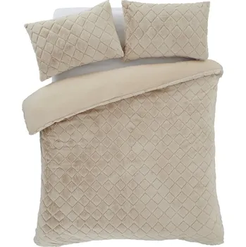 Povlečení Béžové povlečení na dvoulůžko z mikroplyše 200x200 cm Cosy Diamond – Catherine Lansfield ID_1559932