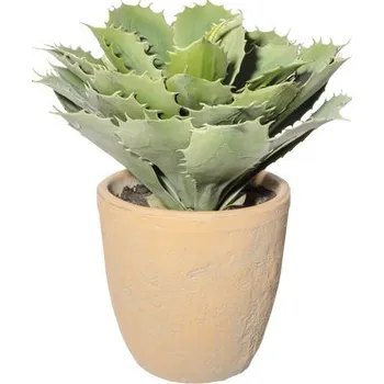 umělá květina Umělá rostlina sukulent echeveria zelená 32 cm v terakotovém květináči 17,5x17,5 cm se zeminou