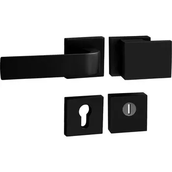 Dveřní kování TI - CUBO / CINTO - HR 3230/2732 rozety PZ PLUS, madlo/klika pravá BS - Černá matná (153)