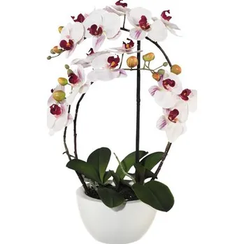 umělá květina Umělá květina orchidej phalaenopsis 3D-tisk v keramickém květináči 52 cm růžová Real touch