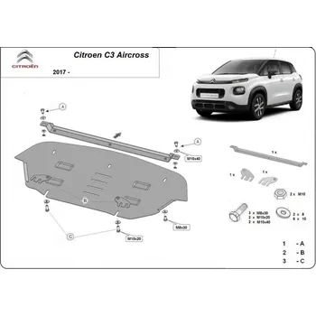 Kryt motoru Kryt pod motor CITROËN C3 AIRCROSS II (2R_, 2C_) - Plech - 8595698043269