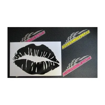 Samolepící dekorace SAMOLEPKA Pusa 002 levá otisk rtů (17 - šedá) NA AUTO, NÁLEPKA, FÓLIE, POLEP, TUNING, VLASTNÍ TEXT, TISK, AUTOSAMOLEPKY.cz, POLEPY, OBRÁZEK, LOGO, SAMOLEPKY