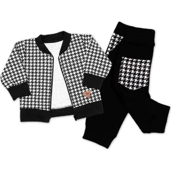 Kojenecká souprava Kojenecká souprava tepláková 2-dílná - KÁRKO černo-bílé - vel.74