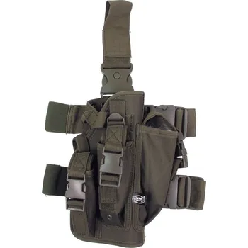 MFH Pouzdro na pistol a zásobníky 30711B stehenní pravé olivově zelené