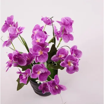 umělá květina dobirkov.cz Umělá kytice orchidej 7 stonků 30 cm fialová