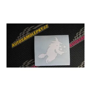 Samolepící dekorace SAMOLEPKA Čarodějnice 001 pravá na koštěti (10 - červená) NA AUTO, NÁLEPKA, FÓLIE, POLEP, TUNING, VLASTNÍ TEXT, TISK, AUTOSAMOLEPKY.cz, POLEPY, OBRÁZEK, LOGO, SAMOLEPKY