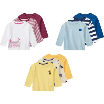 Chlapecké tričko lupilu® Dětské triko s dlouhými rukávy s BIO bavlnou, 3 kusy