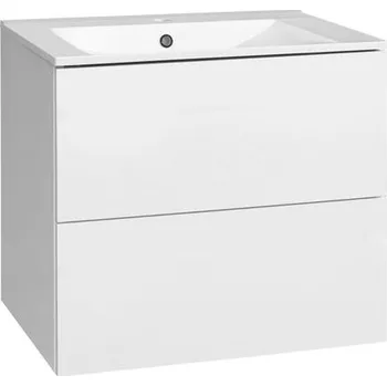 Koupelnový nábytek EBS Kuba Skříňka + keramické umyvadlo Slim 61 cm, bílá lesklá KUBASL61B