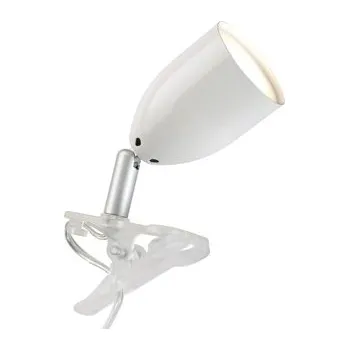 Lampička Brilliant G24801A05 Stolní lampa s klipem LEO GU10 bílá