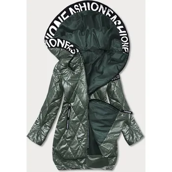 Zelená prošívaná bunda s kapucí (B8082-10) odstíny zelené 50