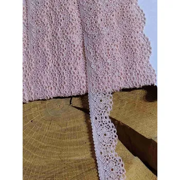 Krajka Elastická krajka šíře 16 mm barva pudrová