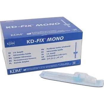Injekční jehla KD Medical Intravenózní kanyla KDM s křidélky a bez portu 50 ks 22G modrá 0.9 x 25 mm