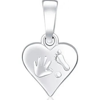 Přívěsek Stříbrný přívěsek srdíčko s otisky