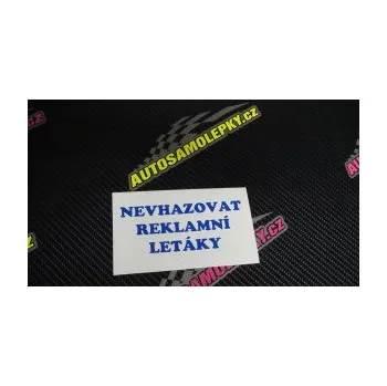 Polep vozidla SAMOLEPKA Nevhazovat reklamní letáky (10 - červená) NA AUTO, NÁLEPKA, FÓLIE, POLEP, TUNING, VLASTNÍ TEXT, TISK, AUTOSAMOLEPKY.cz, POLEPY, OBRÁZEK, LOGO, SAMOLEPKY