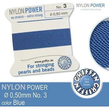 Nit NYLON Power velmi pevná nit GRIFFIN síla nitě 0,50mm Barva Blue