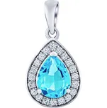 Silvego Stříbrný přívěsek BRISA se Swiss Blue Topazem a Brilliance Zirconia JJJ1141PTS + 2 měsíce na vrácení zboží