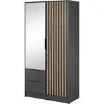 Piaski Šatní skříň NELLY 2D SE ZRCADLEM Barva: Grafit