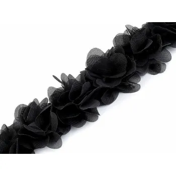 Prýmek na pružence šíře 60 mm - černá (metráž)