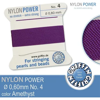 Nit NYLON Power velmi pevná nit GRIFFIN síla nitě 0,60mm barva Amethyst