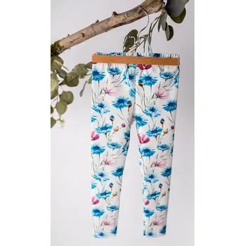 Dívčí legíny Legíny Lily Grey modro bílé chrpy - 98