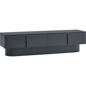 Televizní stolek Antracitově šedý lakovaný TV stolek Teulat Totem 200 x 47 cm