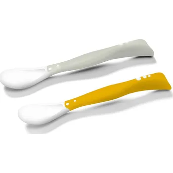 Příbor BABYONO Lžičky flexi 2 ks šedo/žluté