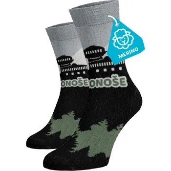 Pánské ponožky Veselé vysoké merino ponožky - Krkonoše 42-44