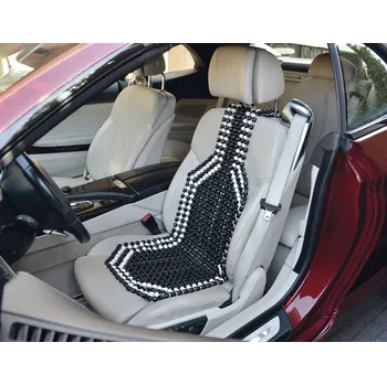 Potah sedadla Potah sedadla 130x38 cm kuličkový (pravé dřevo) černý / bílý