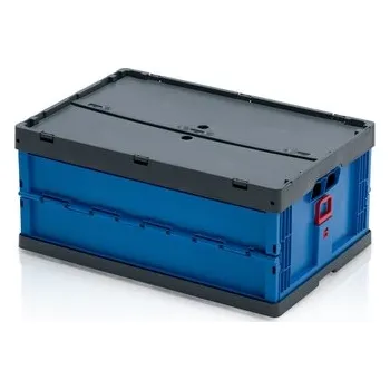 Úložný box Plastová skládací přepravka s víkem, 60x40x27 cm, slevy