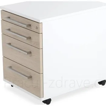 Zásuvkový kontejner PRACUJ ZDRAVĚ Kancelářský zásuvkový kontejner bílá/dřevitá čílka dle výběru Dekor čílka: LUX: Grafitová 162 PE