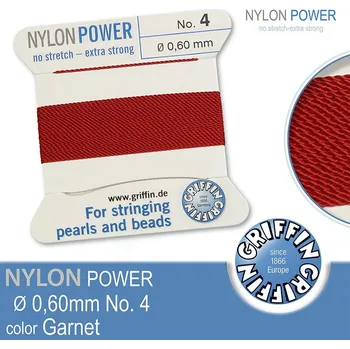Nit NYLON Power velmi pevná nit GRIFFIN síla nitě 0,60mm barva Garnet