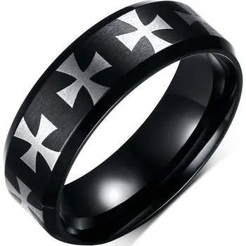 Prsten Prsten z chirurgické oceli s křížem