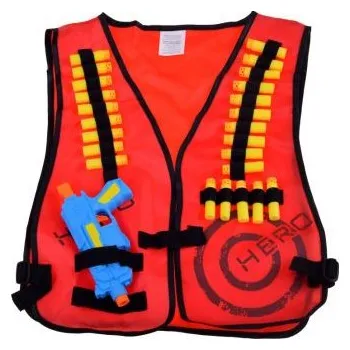 Dětská zbraň Dětská vesta s náboji a pistolí Červená