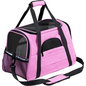 přepravka pro zvíře Taška pro přepravu malých zvířat - růžový,L (52 x 25 x 35 cm)