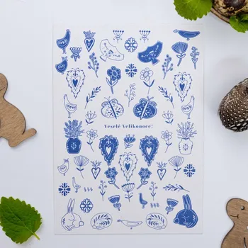 Pohled Veselé Velikonoce modrý