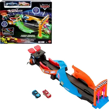Mattel Disney Cars svítící startovací závodní dráha Glow Racers HPD80