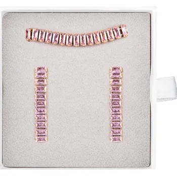 Souprava šperků franco bene Pozlacený set Crystal náhrdelník a náušnice - růžový | 1431