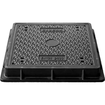 kanalizace Poklop kompozitní čtvercový 600x600 mm, zatížení D400, uzamykatelný bez těsnění