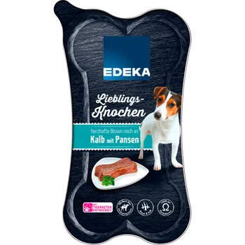 Krmivo pro psa Edeka Kost vydatná sousta bohatá na telecí maso s bachorem 175 g