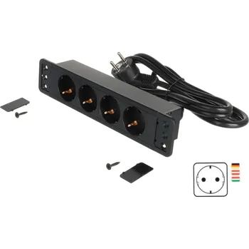 Elektrická zásuvka Interex design Interiérová zásuvková lišta CALON SCHUKO 4x 230V / Černá matná